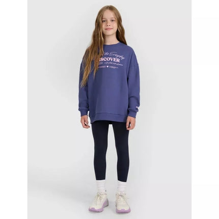 Oversized sweatshirt without a hood for girls 4F 4FJRAW25TSWSF2428-33S