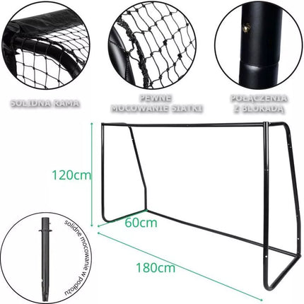 FOOTBALL GOAL WITH NET 180x120x60CM ENERO PRO