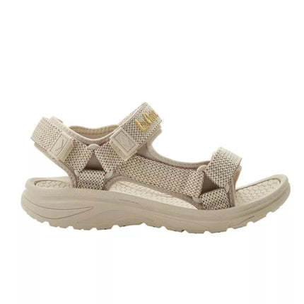 Lee Cooper women's shoes velcro sandals for summer on the beach, light beige cream