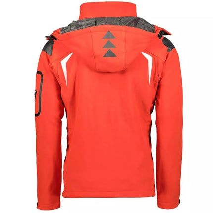 Geographical Norway Techno MEN 056 BS3 men's sports jacket with adjustable hood, waterproof, red (WU1060H/GN)