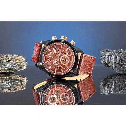 Men's Watch Giewont Chronograph Sapphire Black Brown GW8810-A3