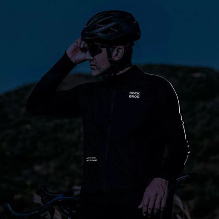 Rockbros Rudens/Žiemos ilgomis rankovėmis dviratininko striukė XL - Juoda