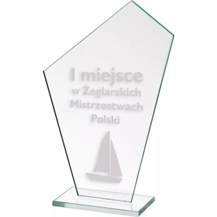 Engraved glass trophy