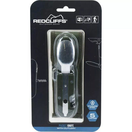 5-in-1 SURVIVAL TOURIST KIT, POCKET KNIFE WITH CUTLERY