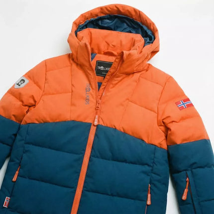 Trollkids Kids Gryllefjord Waterproof Winter Jacket Orange/Blue (365-428)