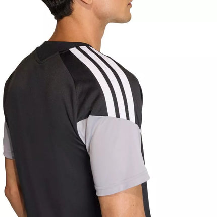 Vyriški adidas Tiro 26 varžybų treniruočių marškinėliai, juodi, pilki ir balti JX4254