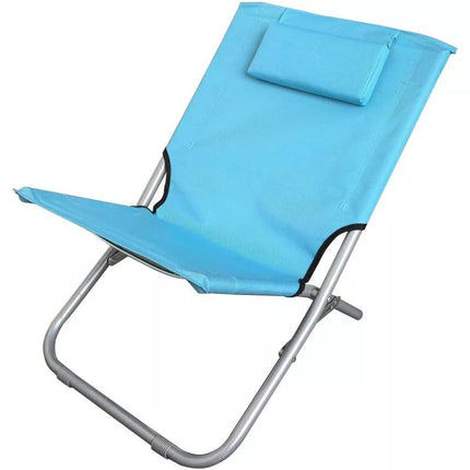 FOLDABLE BEACH CHAIR WITH HEADREST 47X61X58CM BLUE