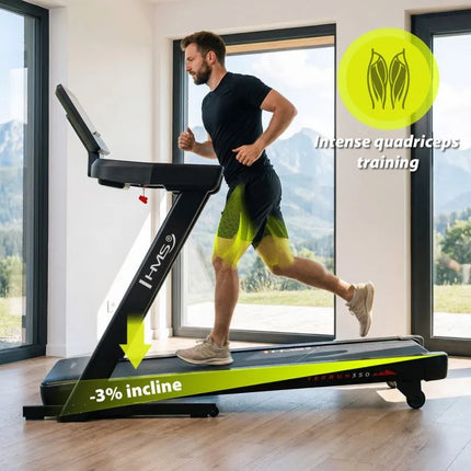 TERRUN350 HOME TREADMILL WITH BI-DIRECTIONAL HMS INCLINE ADJUSTMENT