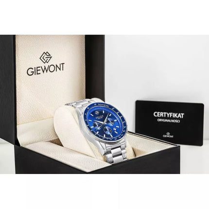Men's Watch Giewont Chronograph Sapphire Silver Blue GW3520-B3