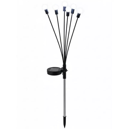 Saulės šviestuvas, šokantis vėjyje, su baltais rutuliais, 6 LED, 72 cm, šaltai baltas.