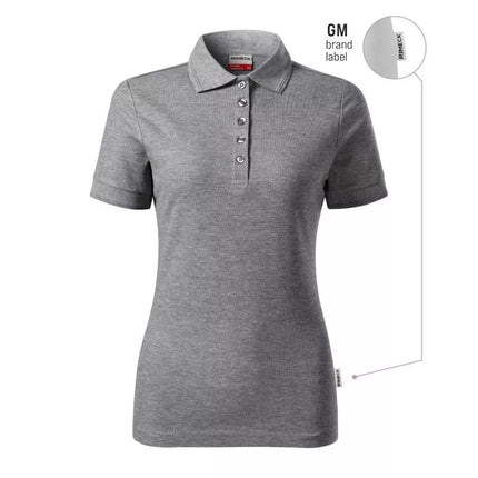 Reserve Moteriški Polo marškinėliai (Tamsiai pilkos melanžas (Prekės ženklo etiketė))