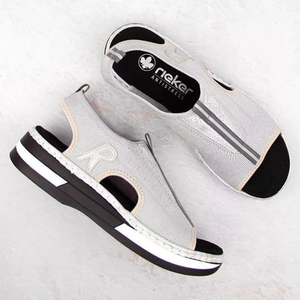 Rieker W RKR686 metallic comfortable slip-on sandals