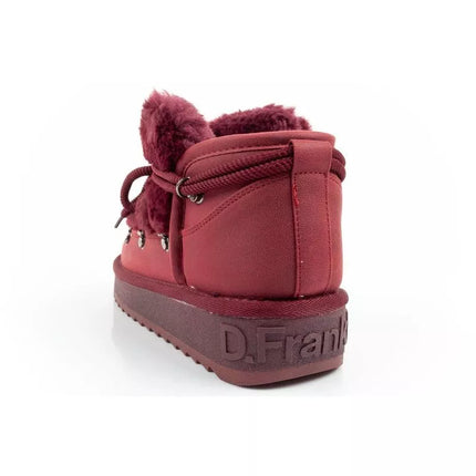 D.Franklin women's winter snow boots, fashionable fur lining, burgundy