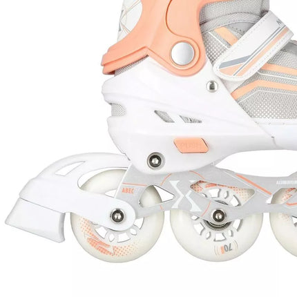 NILS Extreme NH18190 2in1 inline skates, white and pink, size S (29-33), with replaceable hockey blade