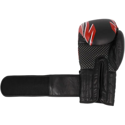 RBT-5A leather boxing gloves black and red