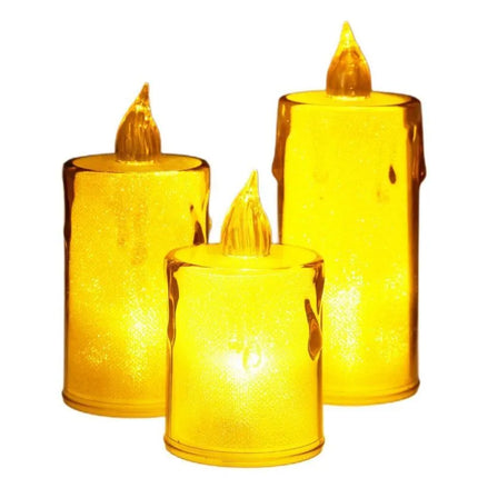 DECORATIVE CANDLE 8 CM AMBER WARM WHITE 1 LED
