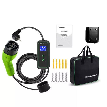 Qoltec Mobile EV charger 2 in 1 type2, 3.5kW, 230V