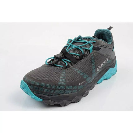 Aku Flyrock Gore-Tex moteriški patvarūs pilkai mėlyni trekingo sportiniai batai
