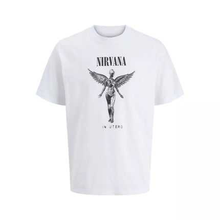 Jack & Jones marškinėliai Nirvana JPRBLUNIRVANA SS TEE 12287521 BRIGHT WHITE