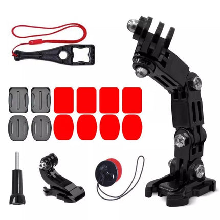 GoPro šalmo tvirtinimo priedų rinkinys sportinėms kameroms GoPro, DJI, Insta360, SJCam, Eken (GoPro dviračio šalmo smakro laikiklis)