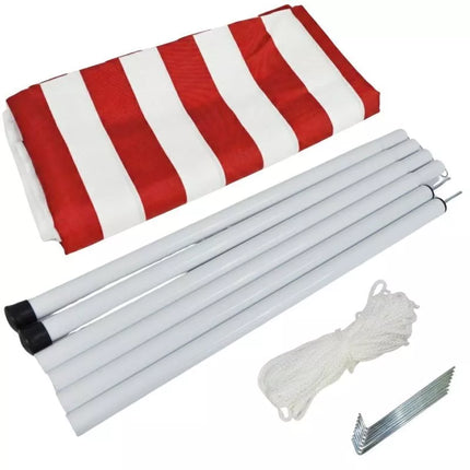 TENT ROOF SUN SAIL WITH POLES 3X1.7M RED