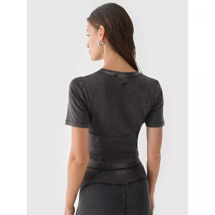 Women's crop top slim plain 4F 4FRAW24TTSHF2581-20S