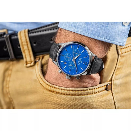 Vyriškas laikrodis Giewont Chronograph Safyro Juodas ir Mėlynas GW6310-A3