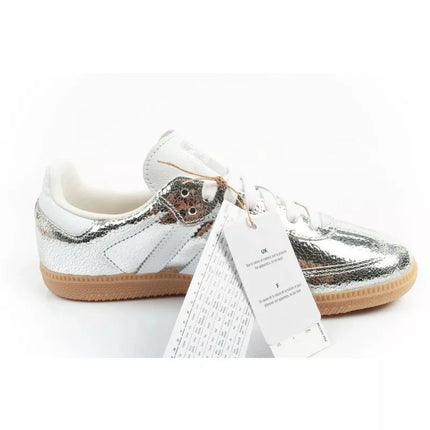Adidas women's sports shoes Samba OG silver sneakers fashionable leather