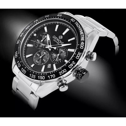 Men's Watch Giewont Chronograph Sapphire Silver Black GW9580-B1