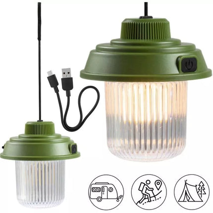 USB CAMPING LAMP FLASHLIGHT 3 TYPES OF LIGHT REDCLIFFS KHAKY