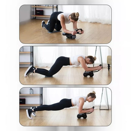 KA10 BLACK ABS WHEEL AUTOMATIC WHEEL FOR EXERCISING THE ABDOMINAL MUSCLES WITH SUPPORT