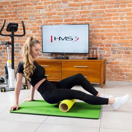 HMS Premium MFK01 žaliamai-juodas klubo fitneso kilimėlis su skylutėmis