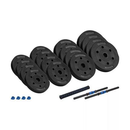 Bituminiai reguliuojami hanteliai su jungtimi 2x15kg REBEL ACTIVE