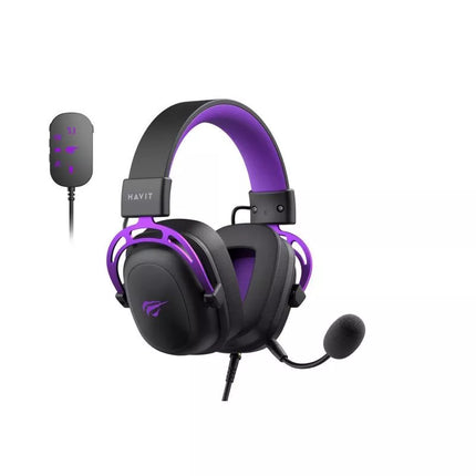 Havit H2002+U Žaidimų ausinės (Juodos ir Violetinės)
