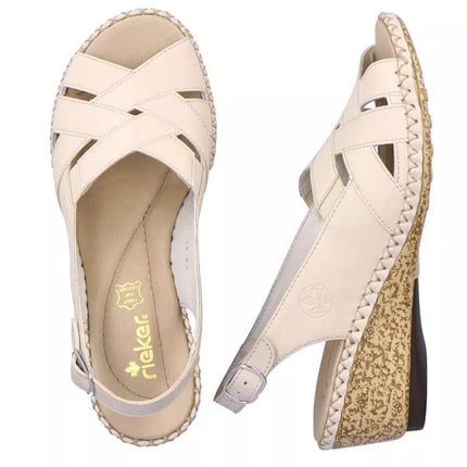 Rieker W RKR682 comfortable leather sandals beige