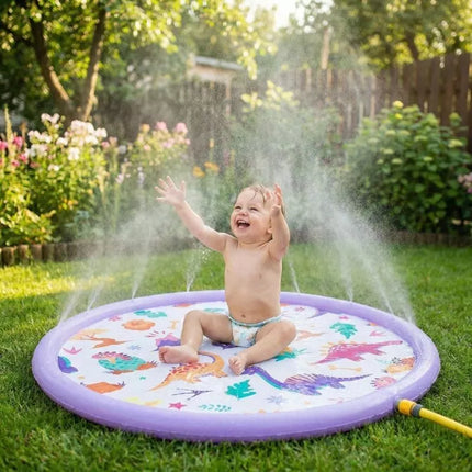 ROUND INFLATABLE MAT 154x7CM PLAYGROUND FOUNTAIN DINOSAURS 51627