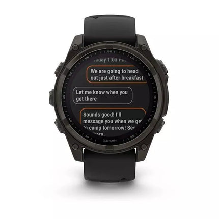 Garmin Fenix 8 Saulės Safyrinis Titano Anglies Pilkos Laikrodis