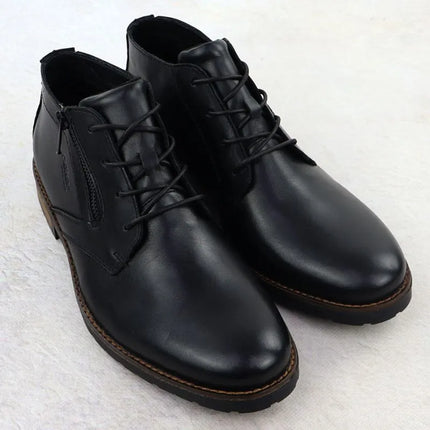 Men's leather ankle boots, unlined, black, Rieker14609-00