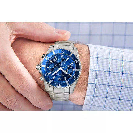 Men's Watch Giewont Chronograph Sapphire Silver Blue GW3970-B3