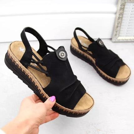 Comfortable Rieker W RKR677 black sandals