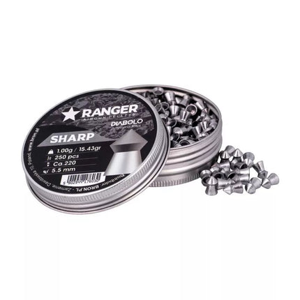5,5 mm RANGER Diabolo šratukai aštriais galiukais 250 vnt. 1,00 g