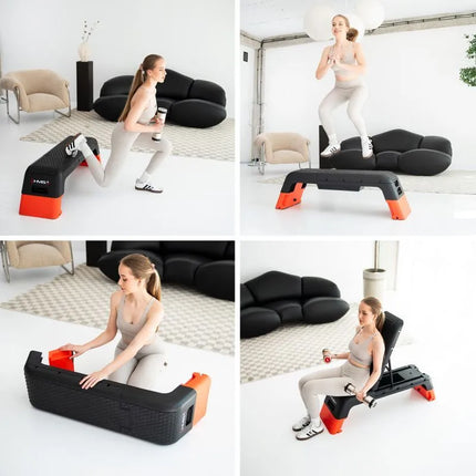 AS009 PRO AEROBIC STEP ADJUSTABLE WITH BENCH FUNCTION COMMERCIAL HMS