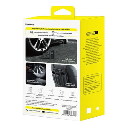 Baseus GoTrip VA1 Automobilinis Kompresorius 150 PSI su 12V Maitinimo Šaltiniu - Tamsiai Pilka