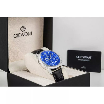 Giewont Chronograph Safyrinis Sidabrinis Mėlynas Vyriškas Laikrodis GW6260-A4