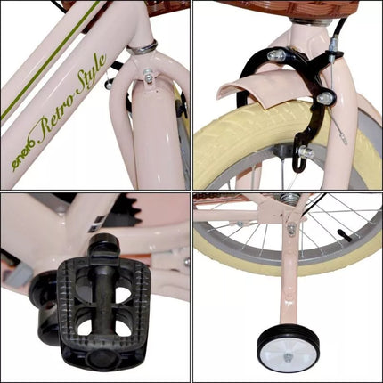 CHILDREN'S BIKE 18 RETRO STYLE PINK ENERO