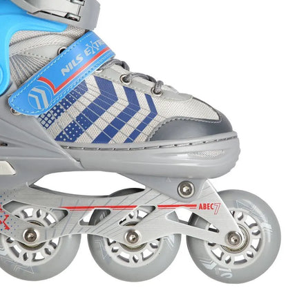 NH18192 4in1 GREY-BLUE SIZE M(34-38) ROLLER SKATES WITH HOCKEY SLEEVE NILS EXTREME