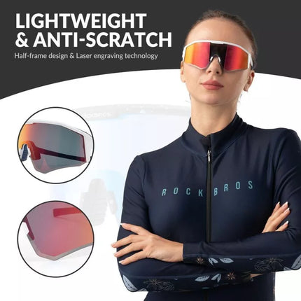 Rockbros SP297 pink polarized sports glasses.