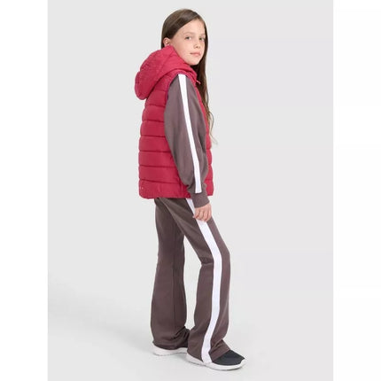 Girls' down vest with synthetic filling 4F 4FJRAW25TVJAF322-54S
