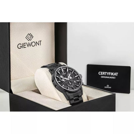 Vyriškas laikrodis Giewont Chronograph Safyrinis Juodas GW4580-B1