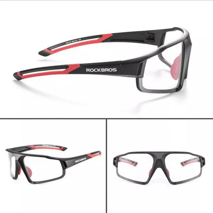 Rockbros SP216BK Photochromic UV400 Cycling Glasses - Black and Red